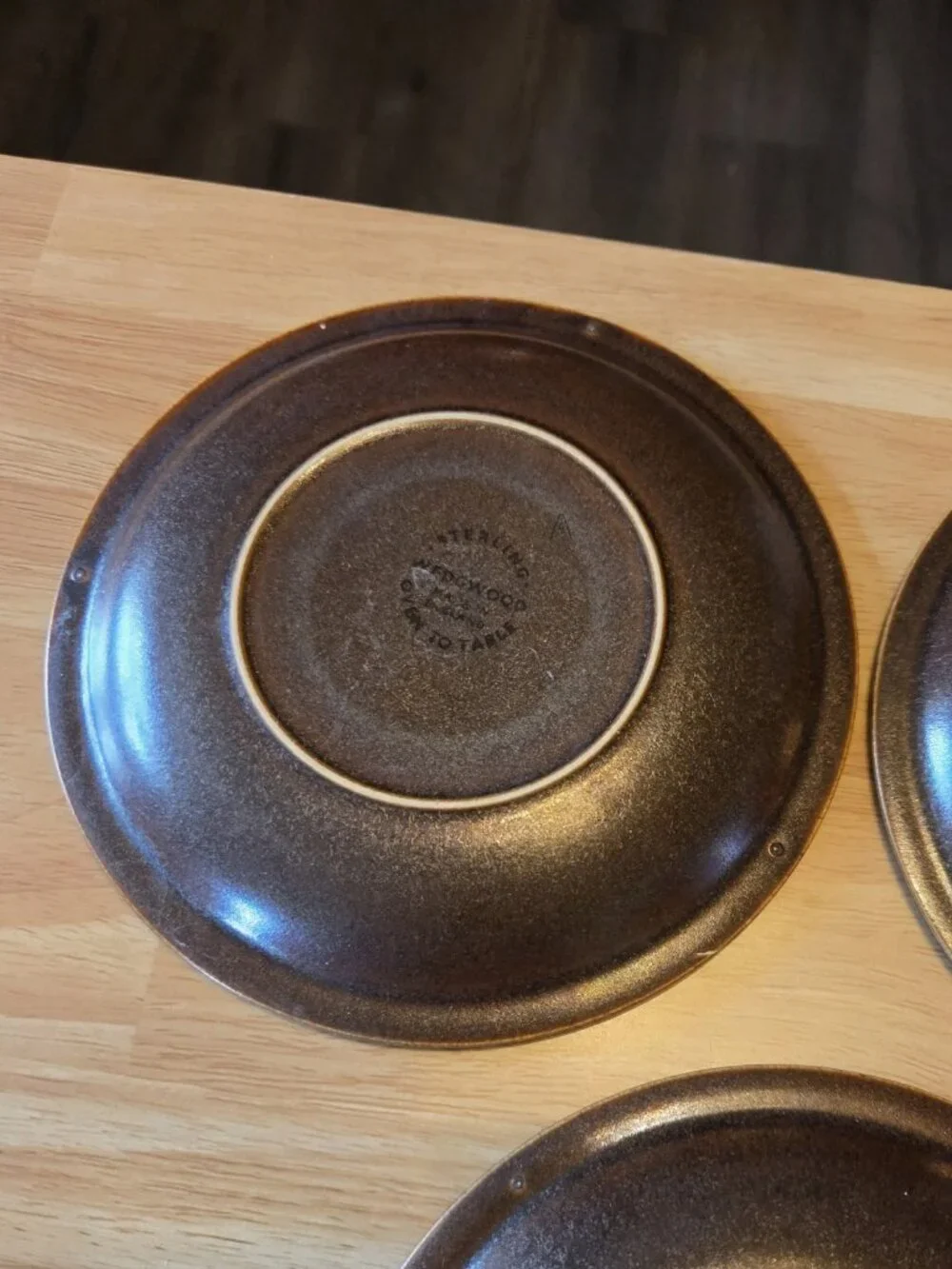 Vintage Wedgwood Set of 8 Sterling Oven to Table Brown 6